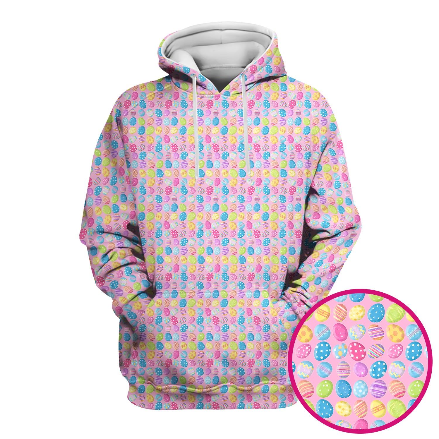 Colorful Easter Eggs Pattern Scrub Top, Comfortable Scrubs for Nurses