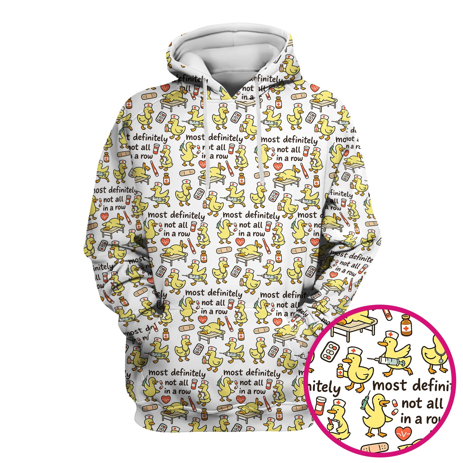 Funny Nurse Duck Medical Humor Pattern Scrub Top, Comfortable Scrubs for Nurses