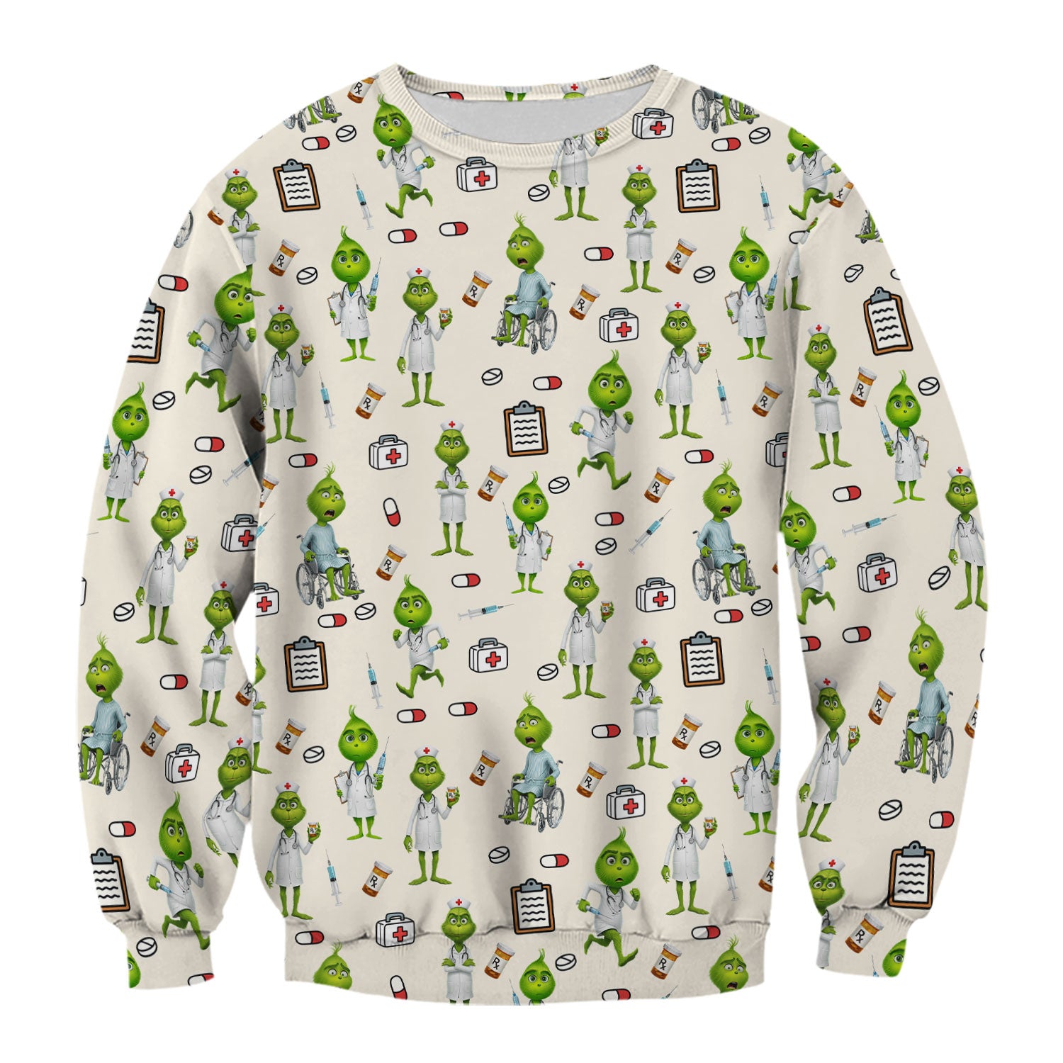 Funny Grinch Scrub Top - Christmas Medical Uniform for Women - Funny Holiday Nursing Gift for RN LPN CNA