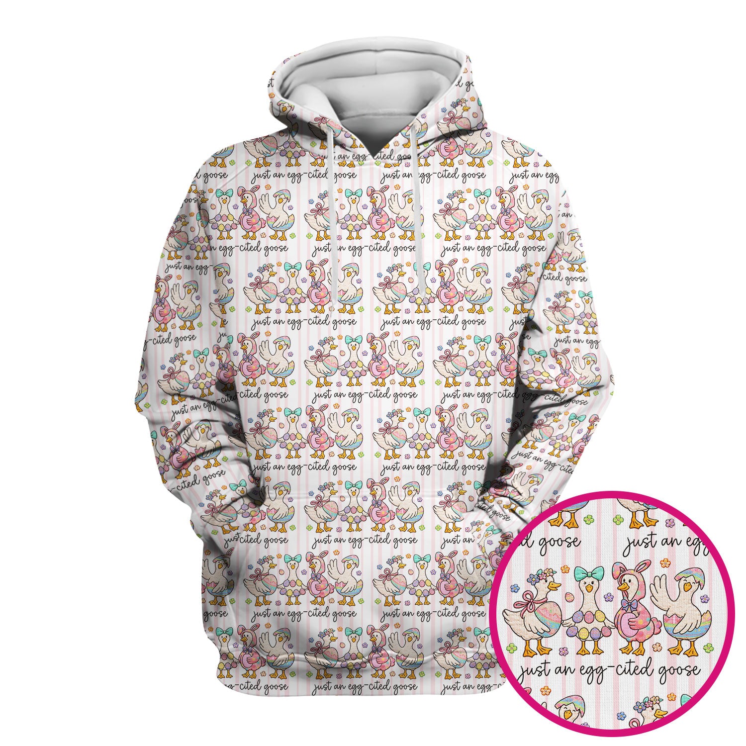 Cute Easter Goose Egg Pattern Scrubs Top, Breathable Fabrics Nursing Uniform