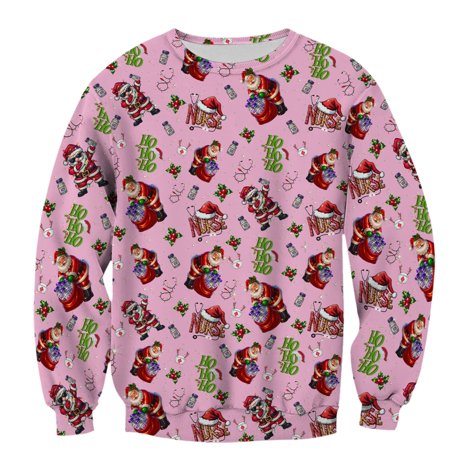Santa Nurse Christmas Scrub Shirt - Funny Holiday Scrub Top Multi Colors - Cute Nursing Work Shirt with Pockets