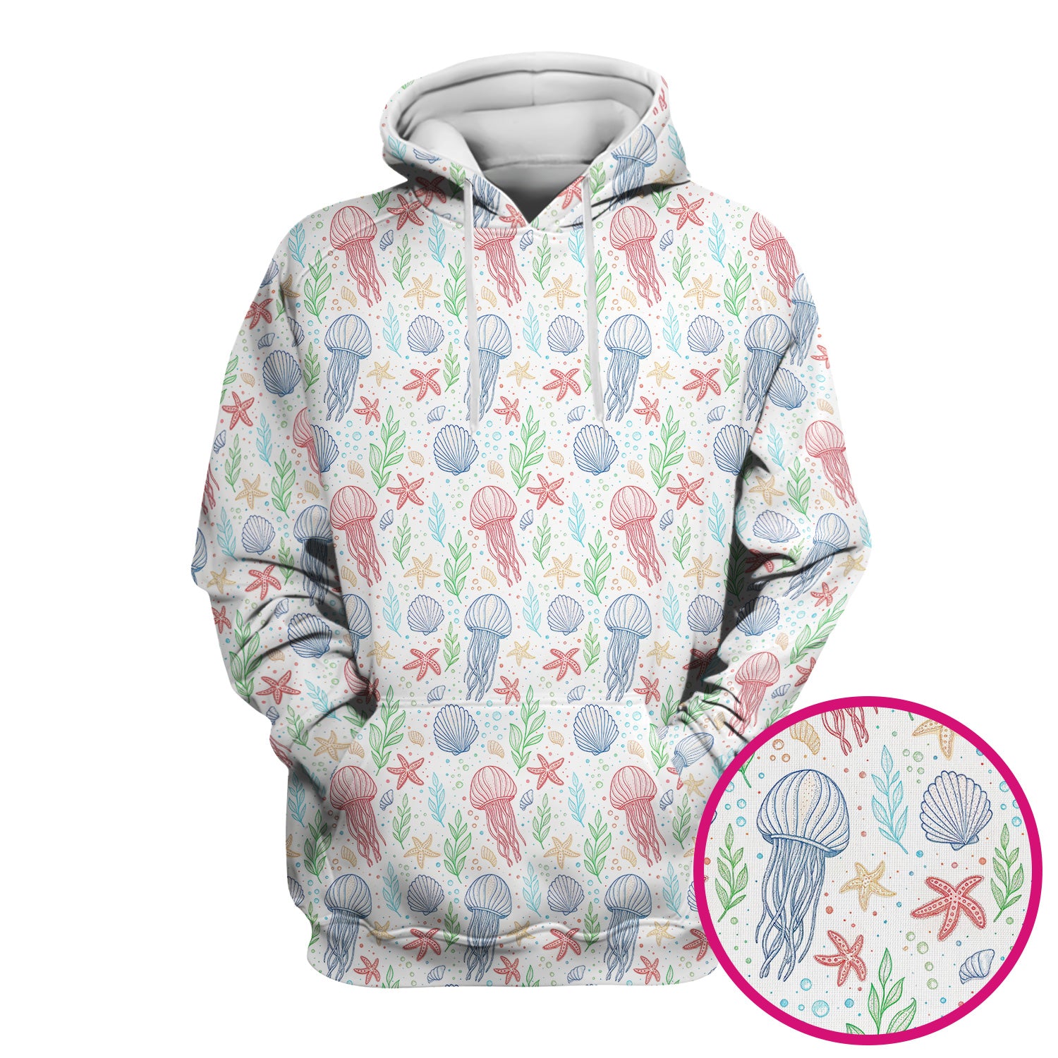 Cute Jellyfish Ocean World Pattern Scrub Top, Comfortable Scrubs for Nurses
