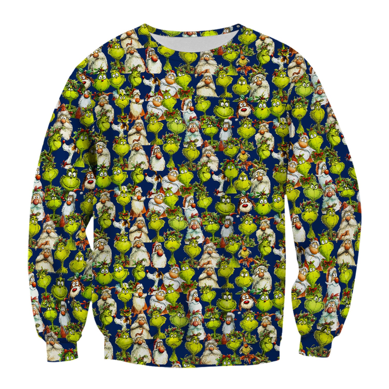 Funny Grinch Nurse Scrub Top Multi Color - Cartoon Characters Scrub Shirt - Cute Christmas Nursing Workwear with Pockets