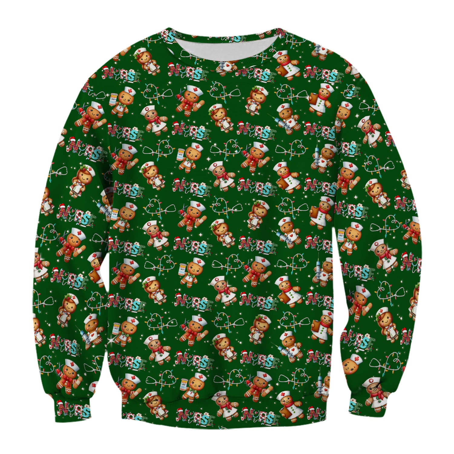 Christmas Gingerbread Nurse Scrub Top - Cute Holiday Medical Uniform for Women - Gift for RN CNA LPN LVN EN