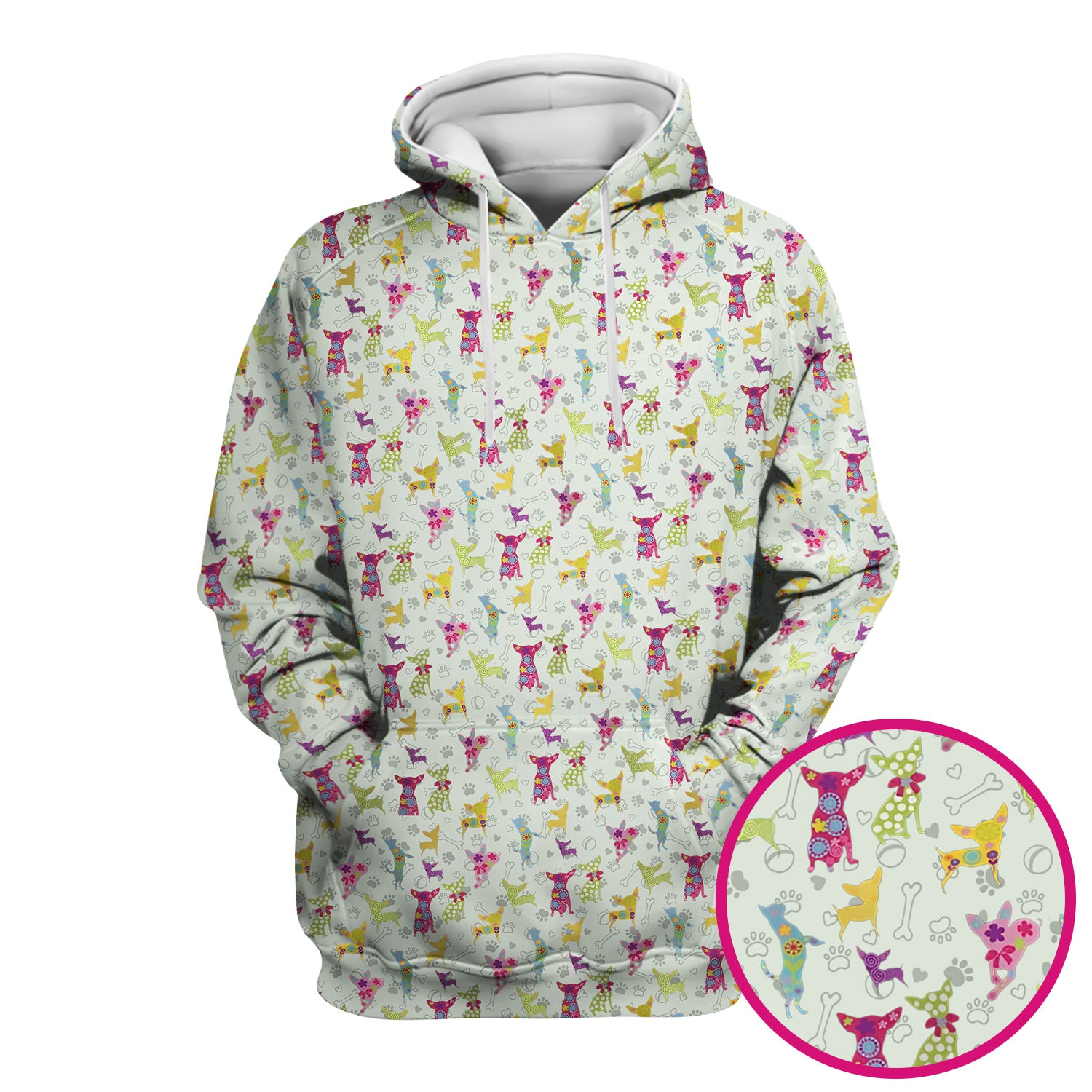 Colorful Playful Dog Print Nurse Scrub Top, Comfortable Scrubs for Nurses