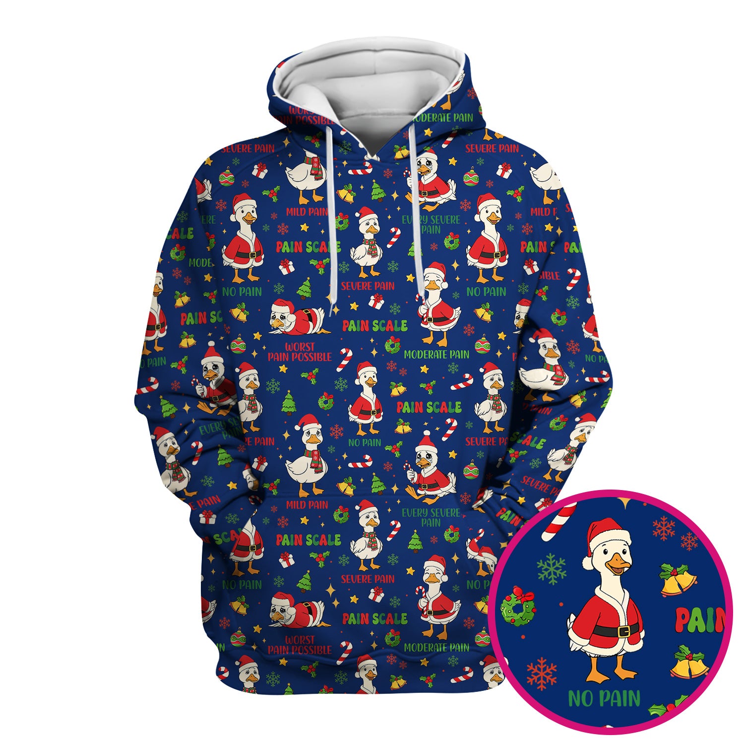 Christmas Nurse Scrub Top - Funny Goose Pain Scale - Cute Holiday Medical Uniform for Women