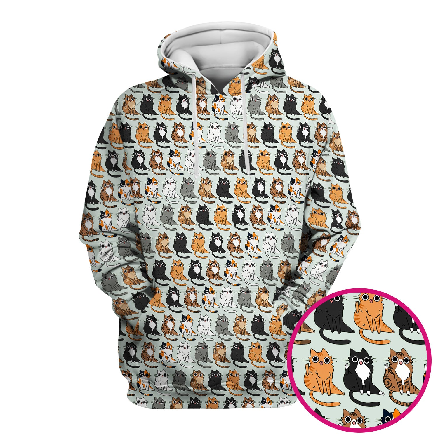 Cute Cartoon Cat Pattern Scrub Top, Comfortable Scrubs for Nurses