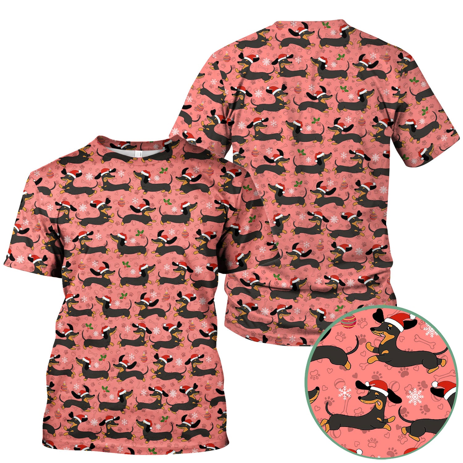 Holiday Dachshund Scrub Top - Cute Wiener Dog Santa Hat Nurse Shirt - Funny Christmas Medical Uniform RN LPN CNA Gift for Women