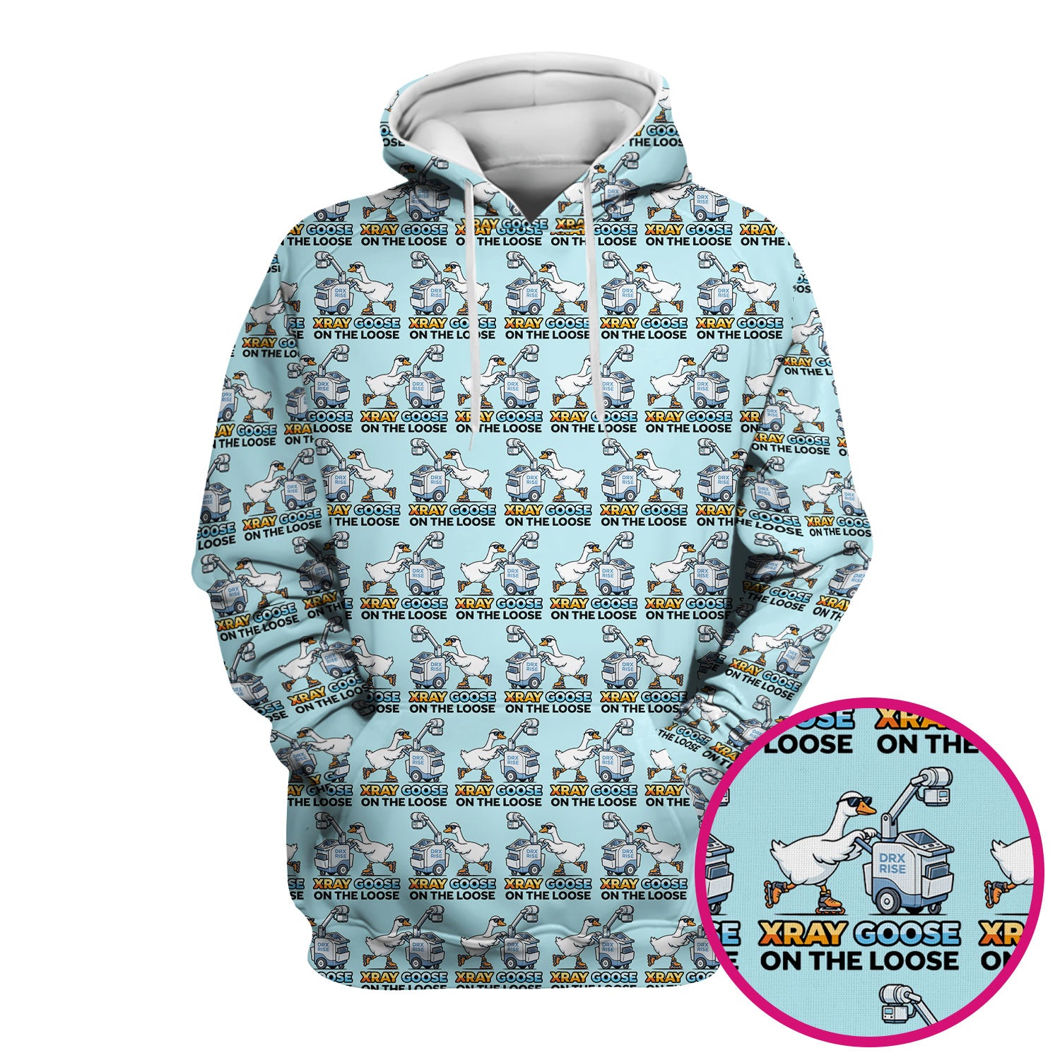 Funny Xray Goose On The Loose Pattern Scrub Top, Comfortable Scrubs for Nurses