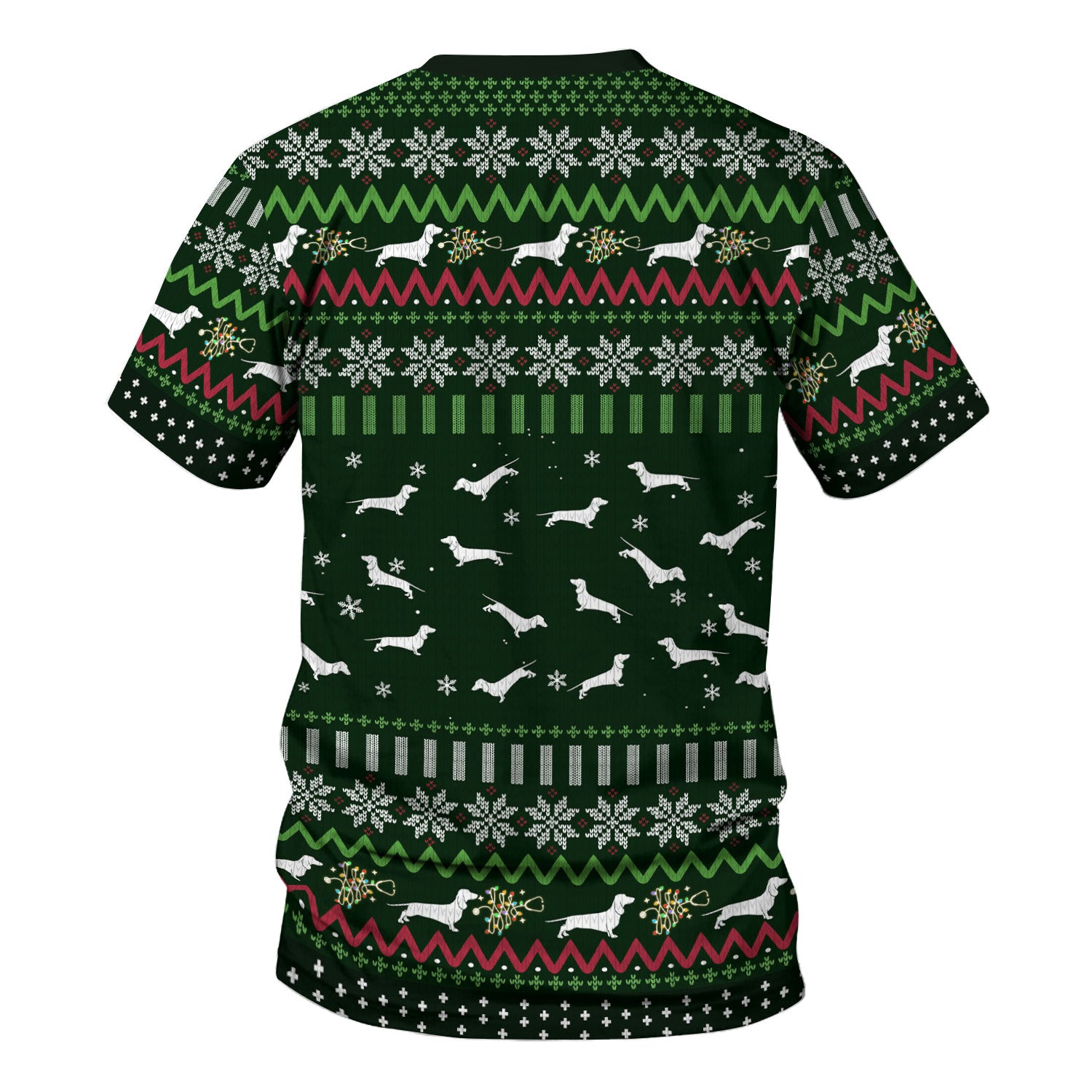 Dachshund Through The Snow Christmas Scrub Top - Funny Sausage Dog Xmas Tree Nurse Shirt - Cute Holiday Medical Uniform