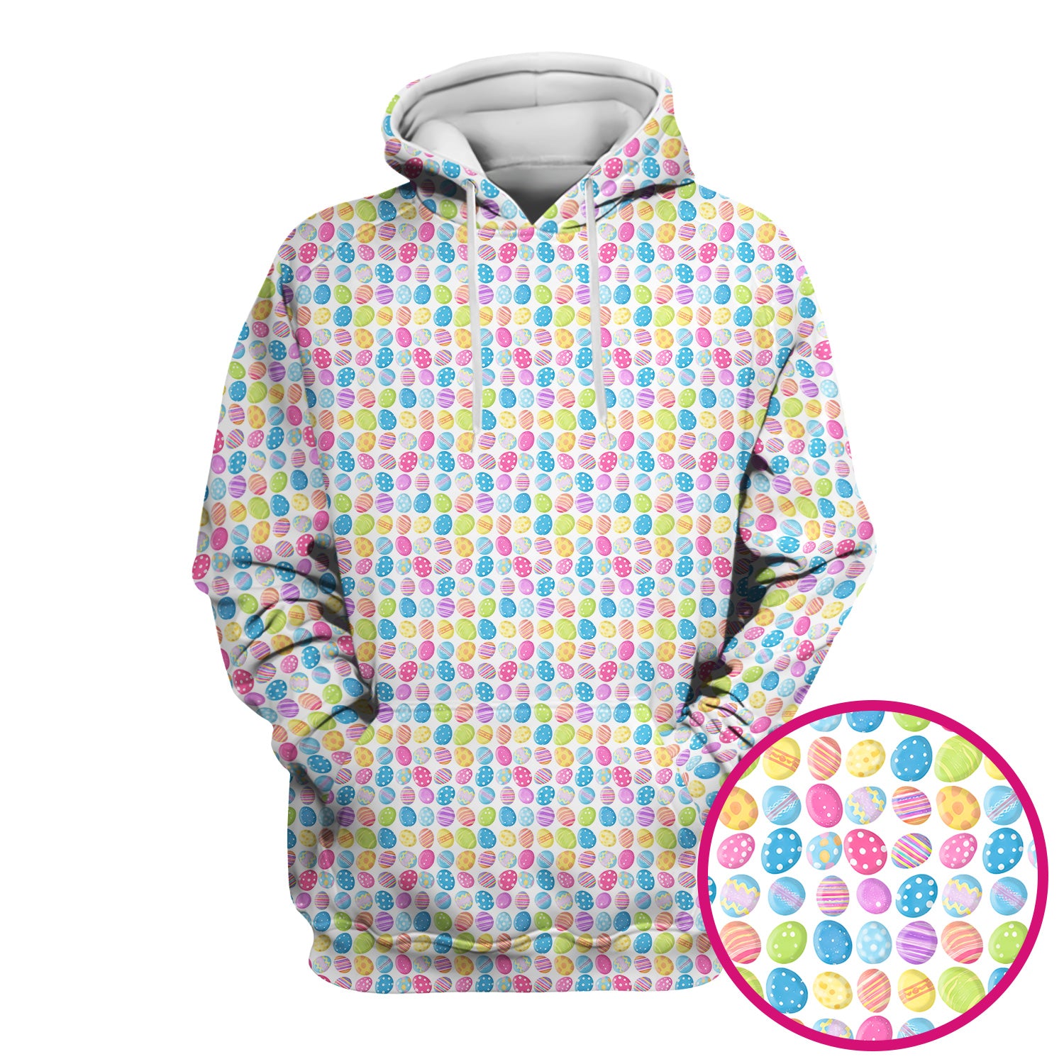 Colorful Easter Eggs Pattern Scrub Top, Comfortable Scrubs for Nurses