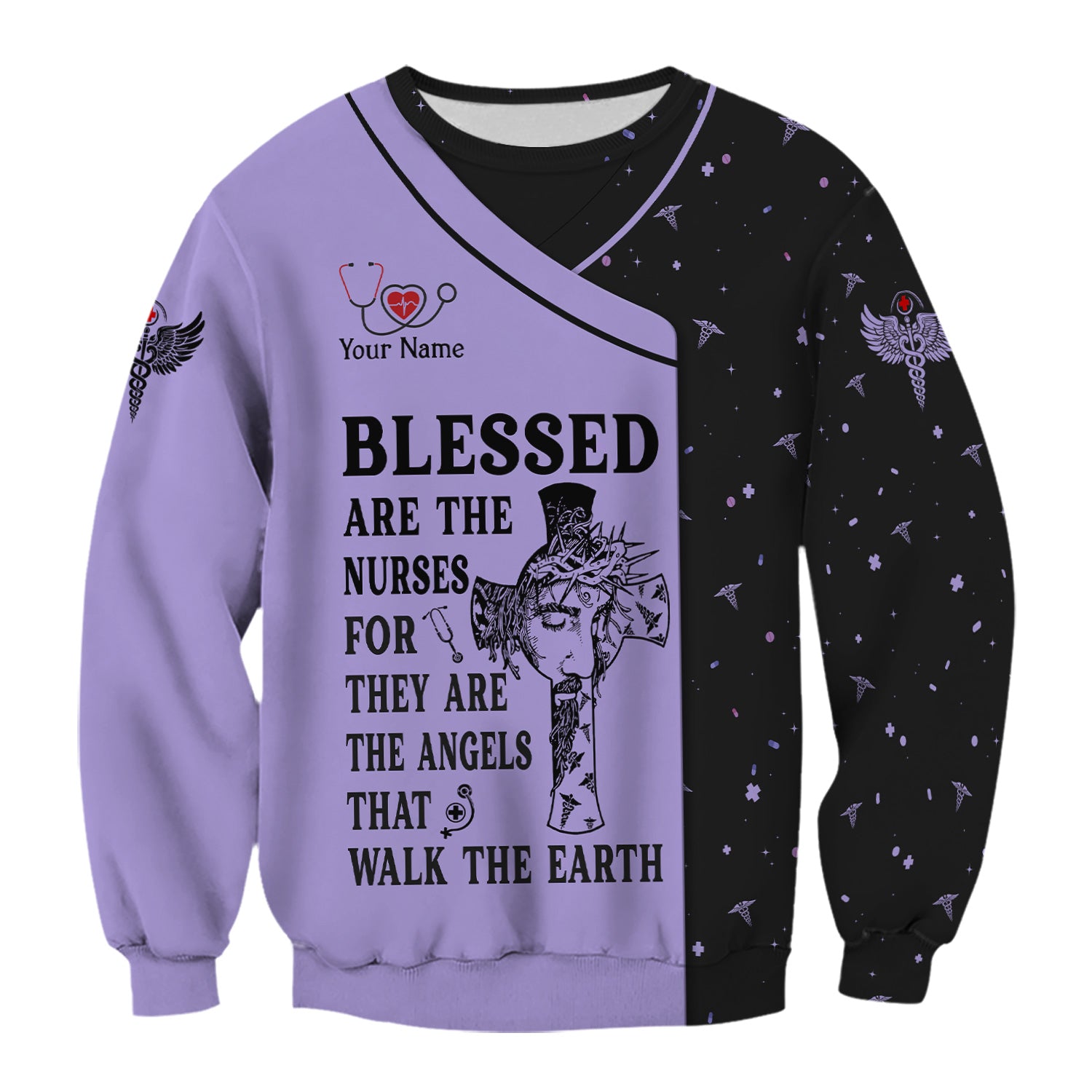 Personalized Christian Nurse Shirt - Blessed Are The Nurses Angel - Gift for Women RN LPN & Healthcare Workers