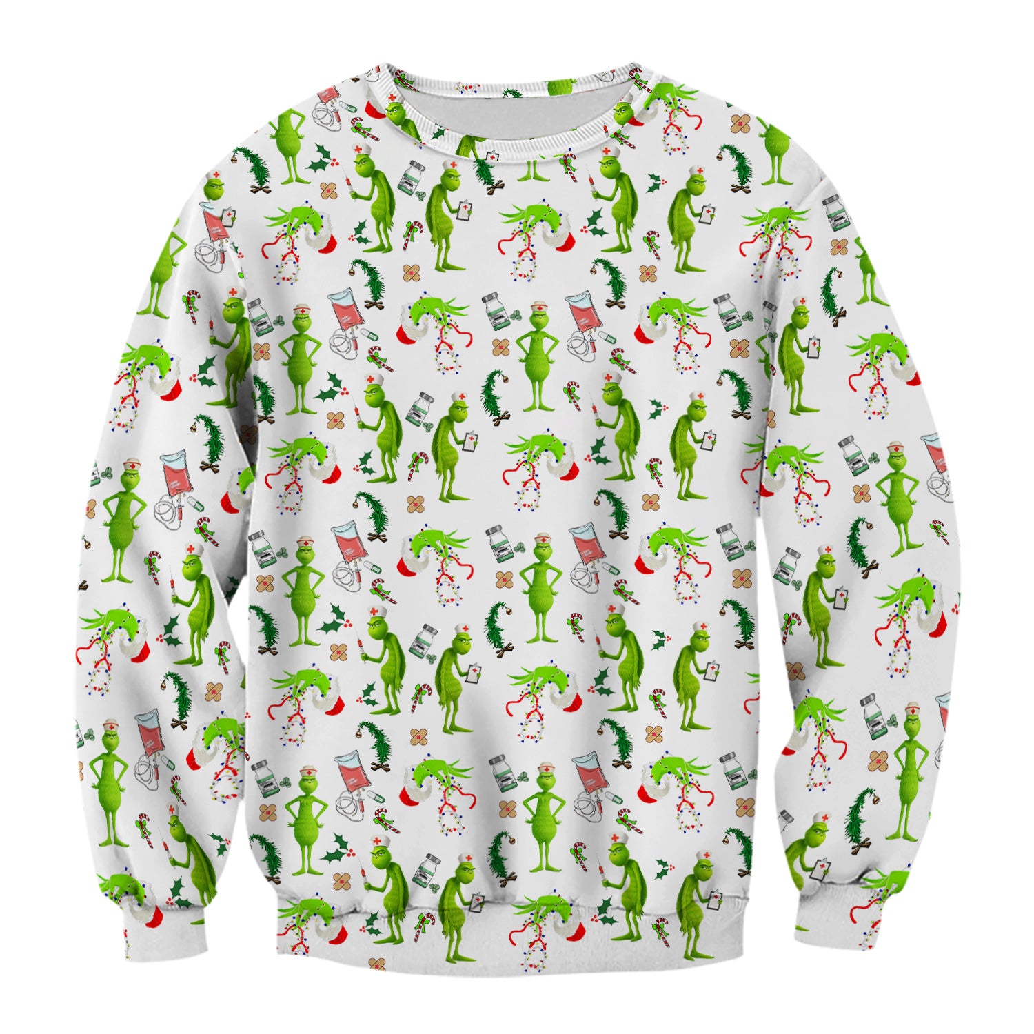 Funny Grinch Scrub Top - Christmas Nurse Shirt for Women - Multiple Color Options CNA RN LPN Gift