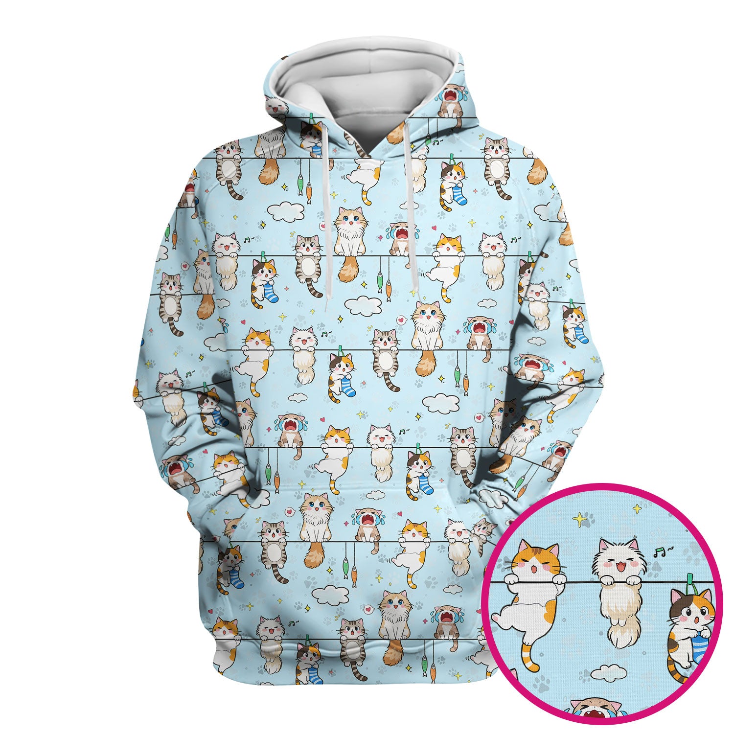Funny Cats With Cute Expressions Pattern Scrubs Top, Comfortable Scrubs for Nurses