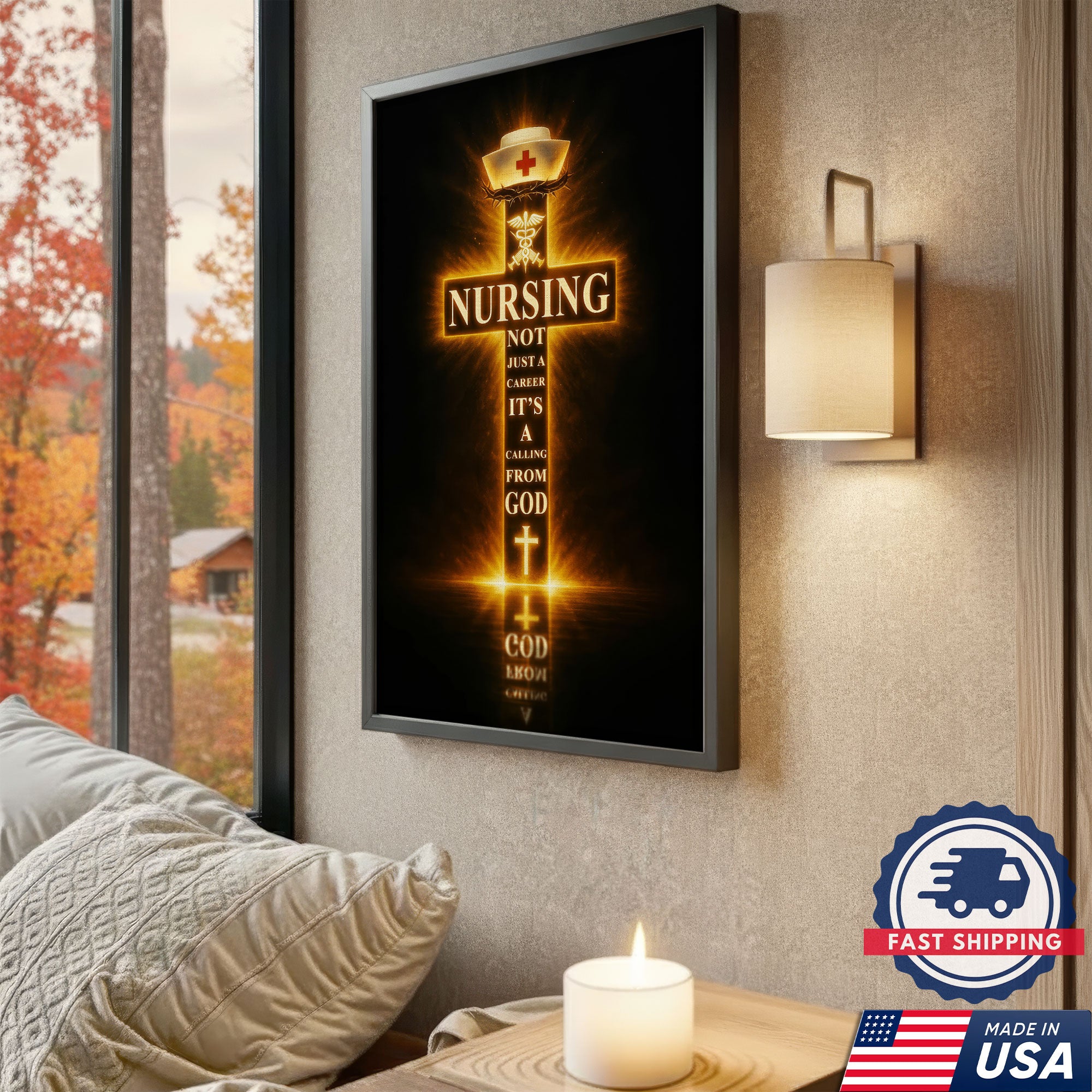 Nursing Not Just A Career Its A Calling From God Canvas, Christian Faith Gift for RN LPN CNA