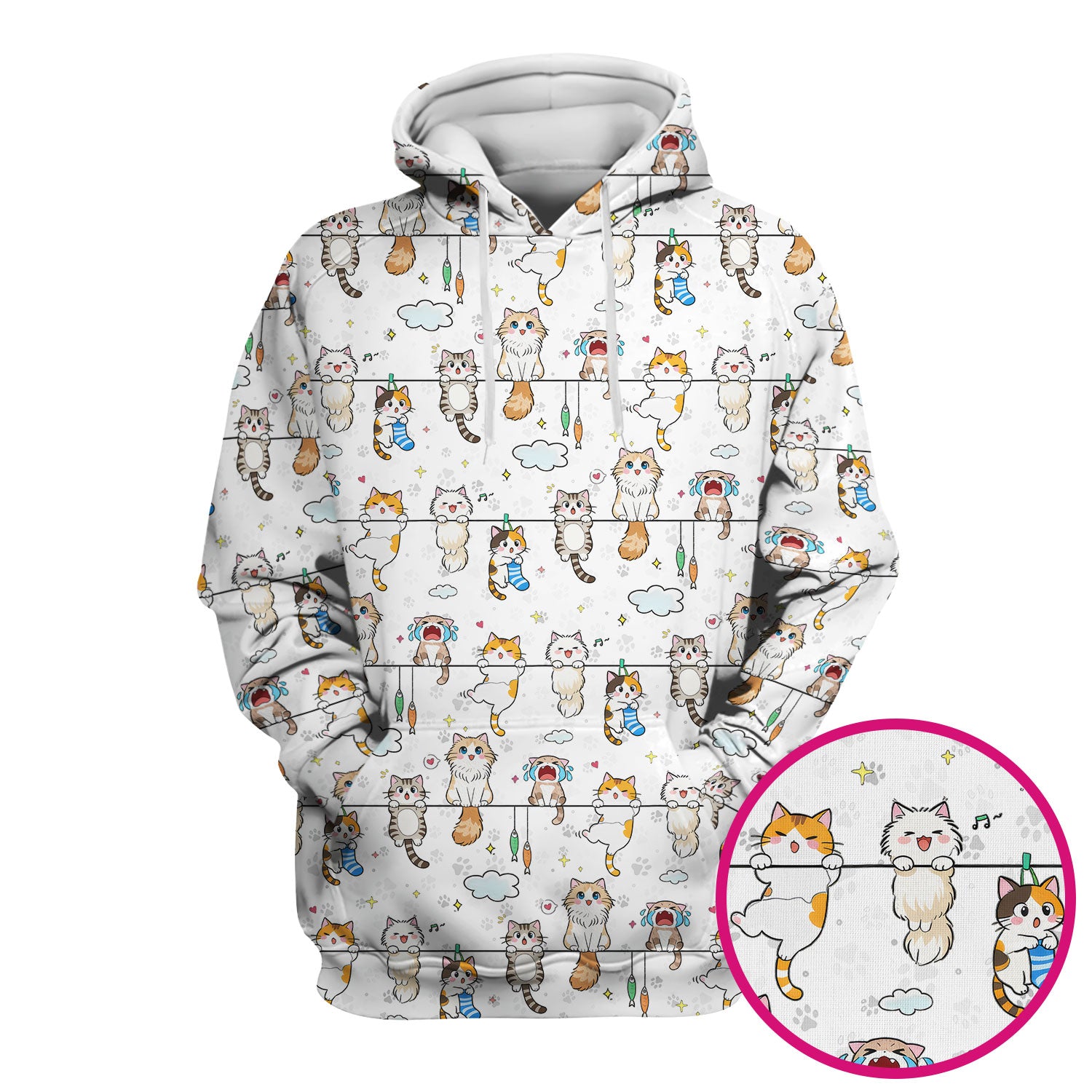 Funny Cats With Cute Expressions Pattern Scrubs Top, Comfortable Scrubs for Nurses