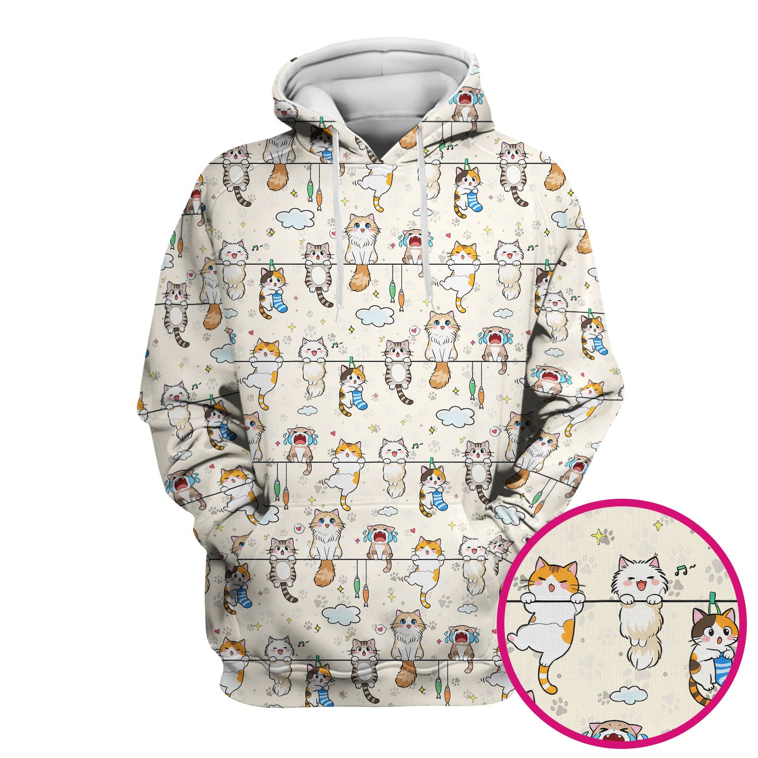 Funny Cats With Cute Expressions Pattern Scrubs Top, Comfortable Scrubs for Nurses