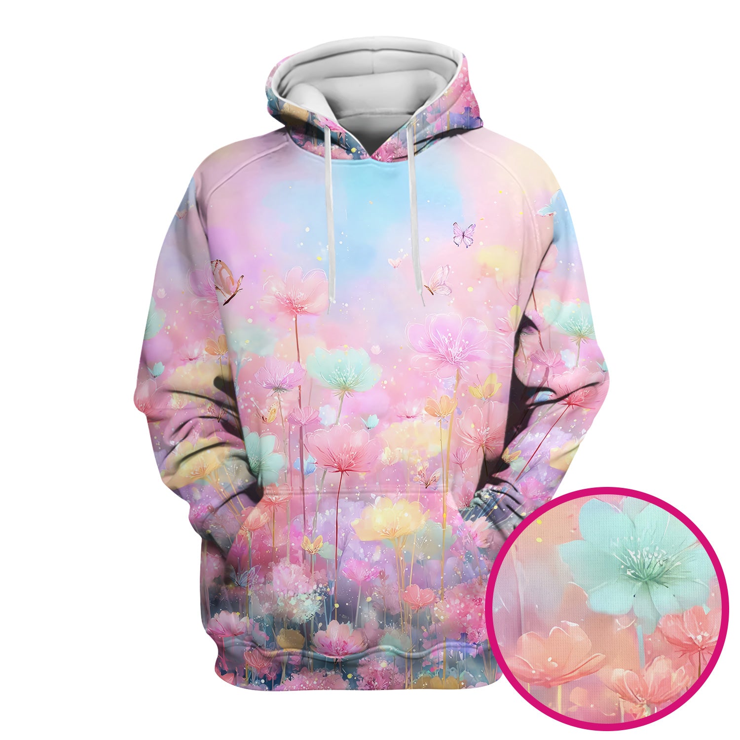 Dreamy Pastel Watercolor Floral Garden Scrub Top, Breathable Fabrics Nursing Uniform