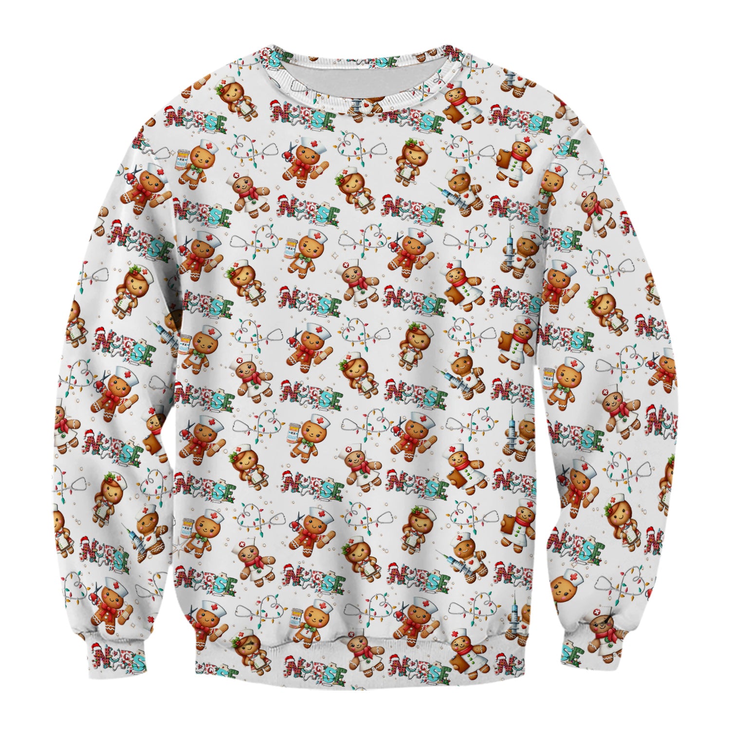 Gingerbread Cookie Christmas Scrub Top - Funny Holiday Nurse Shirt - Cute Medical Uniform for RN CNA LPN LVN EN