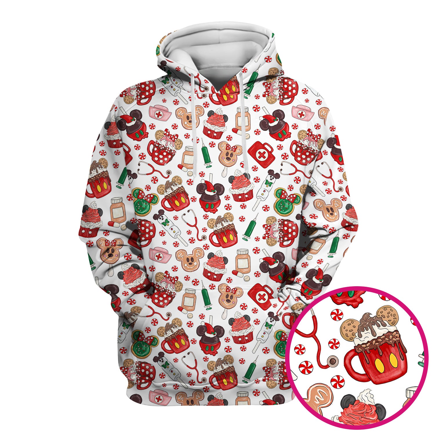 Funny Gingerbread Christmas Scrub Top - Cute Candy Cupcake Nurse Shirt - Holiday Medical Uniform RN CNA LPN