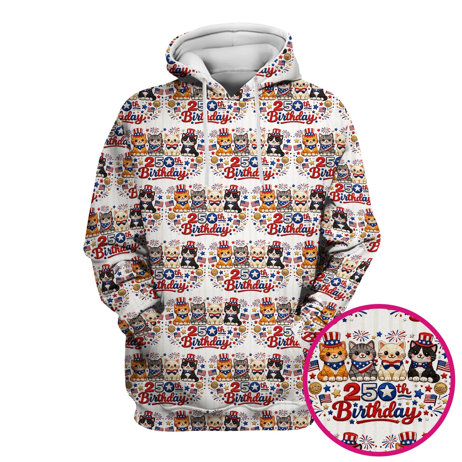 America 250th Anniversary Cat Pattern Scrub Top, Comfortable Scrubs for Nurses