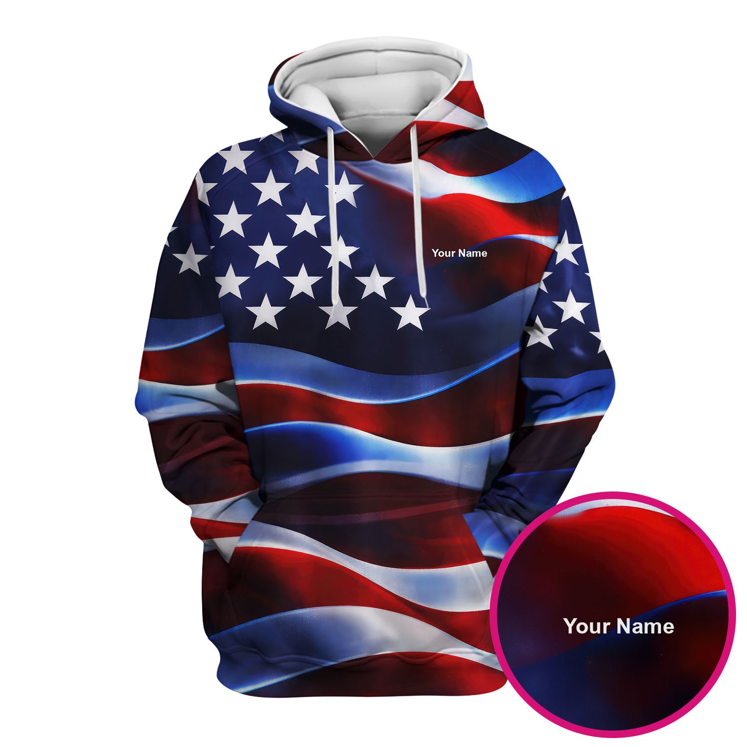 Personalized American Flag Stars Stripes Pattern Nurse Scrub Top, Comfortable Scrubs for Nurses