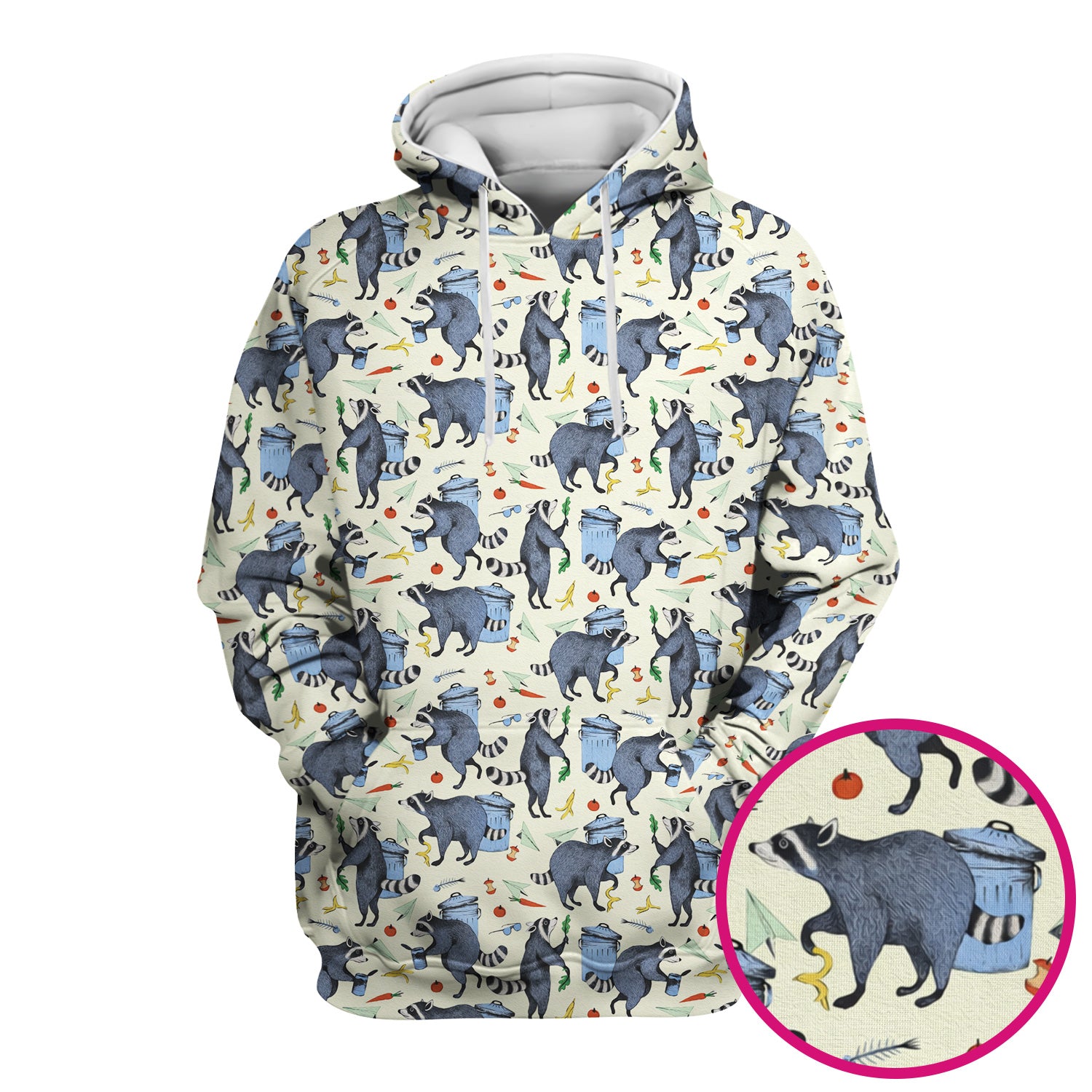 Funny Nurse Raccoon Eating Trash Banana Scrub Top, Breathable Fabrics Nursing Uniform