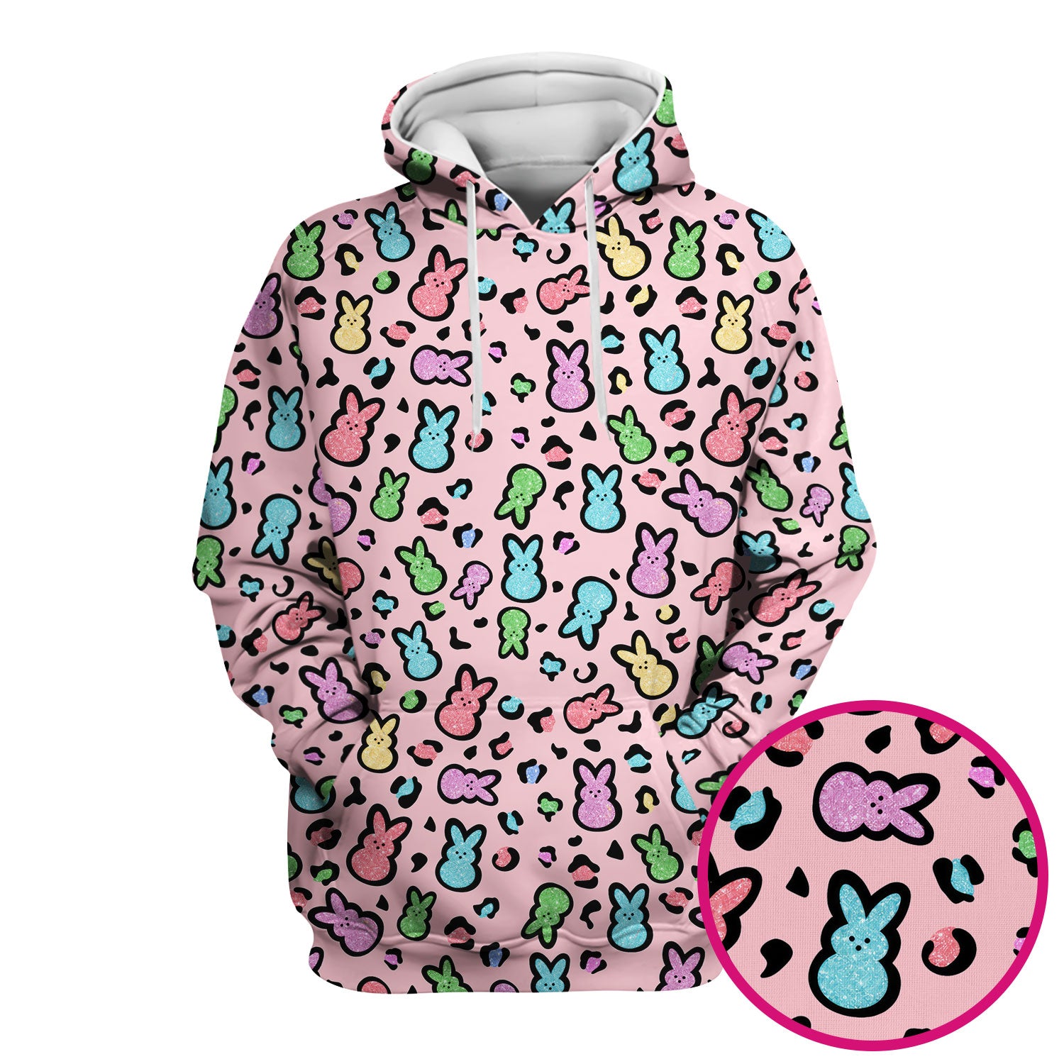 Cute Easter Bunny Pastel Pattern Scrub Top, Comfortable Scrubs for Nurses