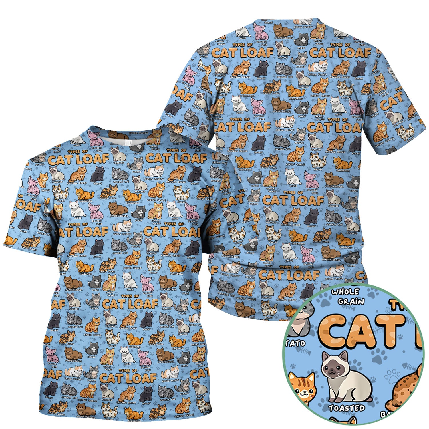 Funny Cat Loaf Scrub Top for Women - Cute Types of Cat Loaf Tee - Cat Lover Nurse Shirt Medical Uniform RN LPN CNA Gift
