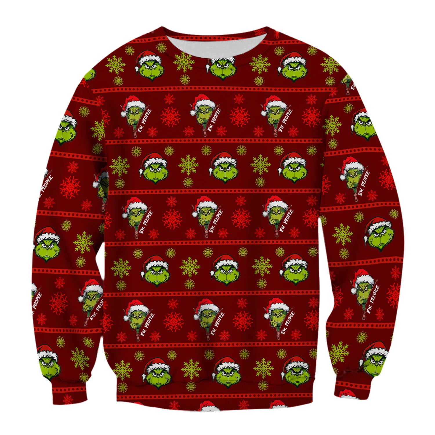 Grinch Scrub Top for Nurses - Christmas Holiday “Ew, People” Medical Uniform - Xmas Gift for RN CNA LPN