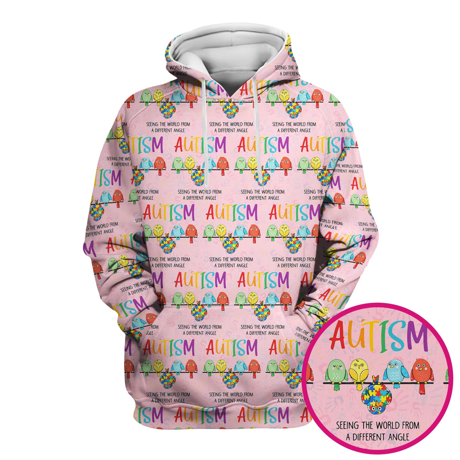 Autism Seeing The World From A Different Angle Birds Scrub Top ,Comfortable Scrubs for Nurses