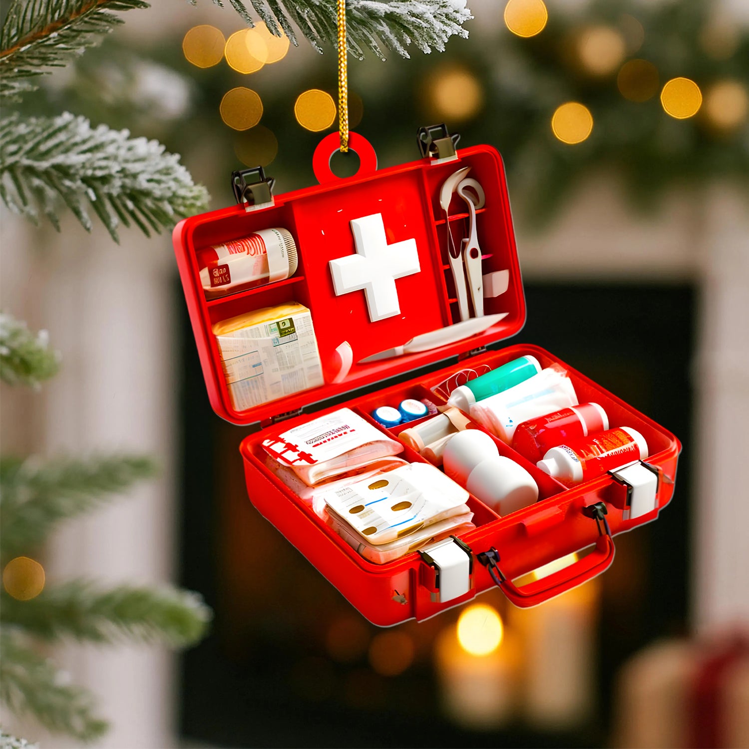 First Aid Kit Christmas Ornament, Emergency Health Kit, RN LPN CNA Healthcare Workers Gift