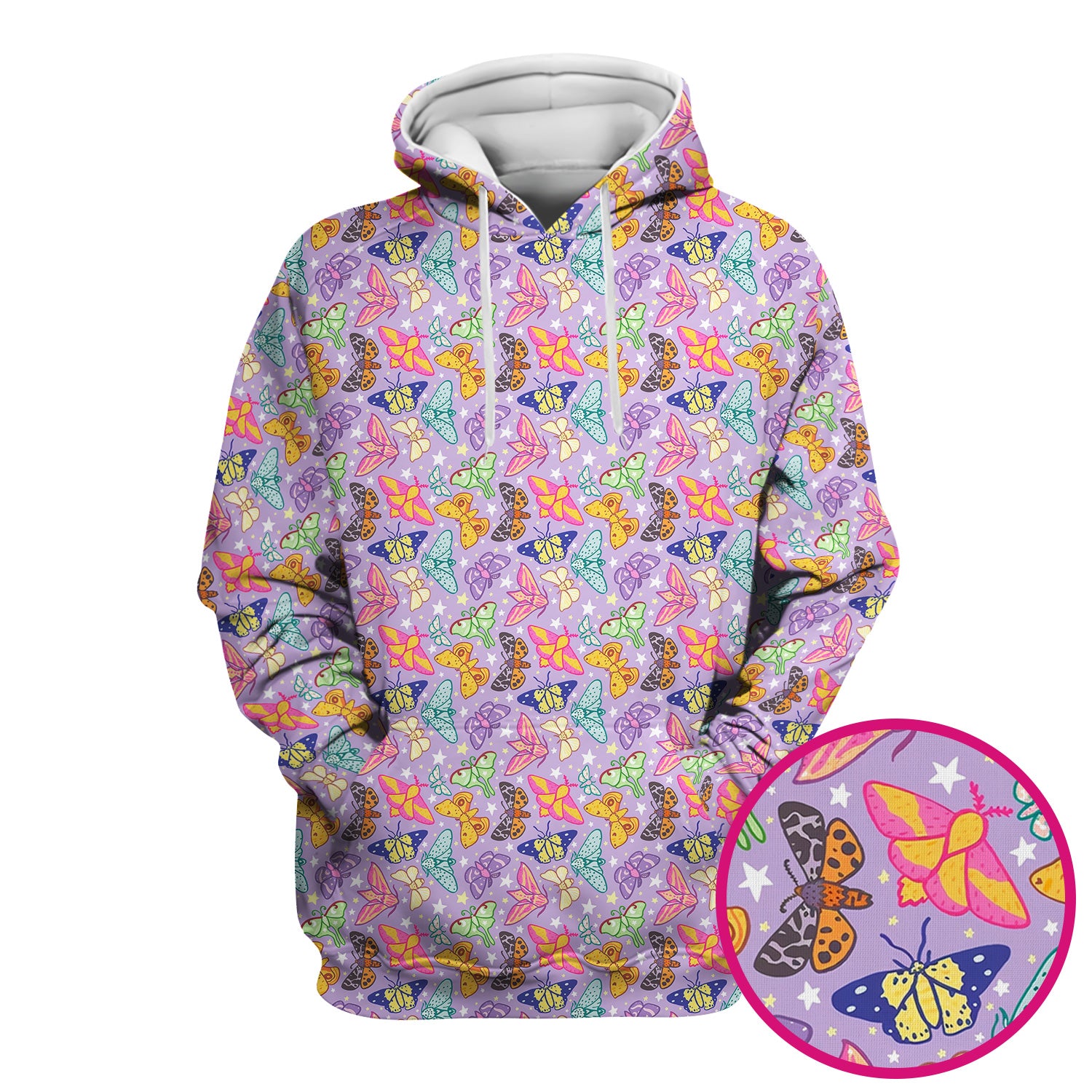 Colorful Butterfly Moth Garden Pattern Scrub Top, Comfortable Scrubs for Nurses