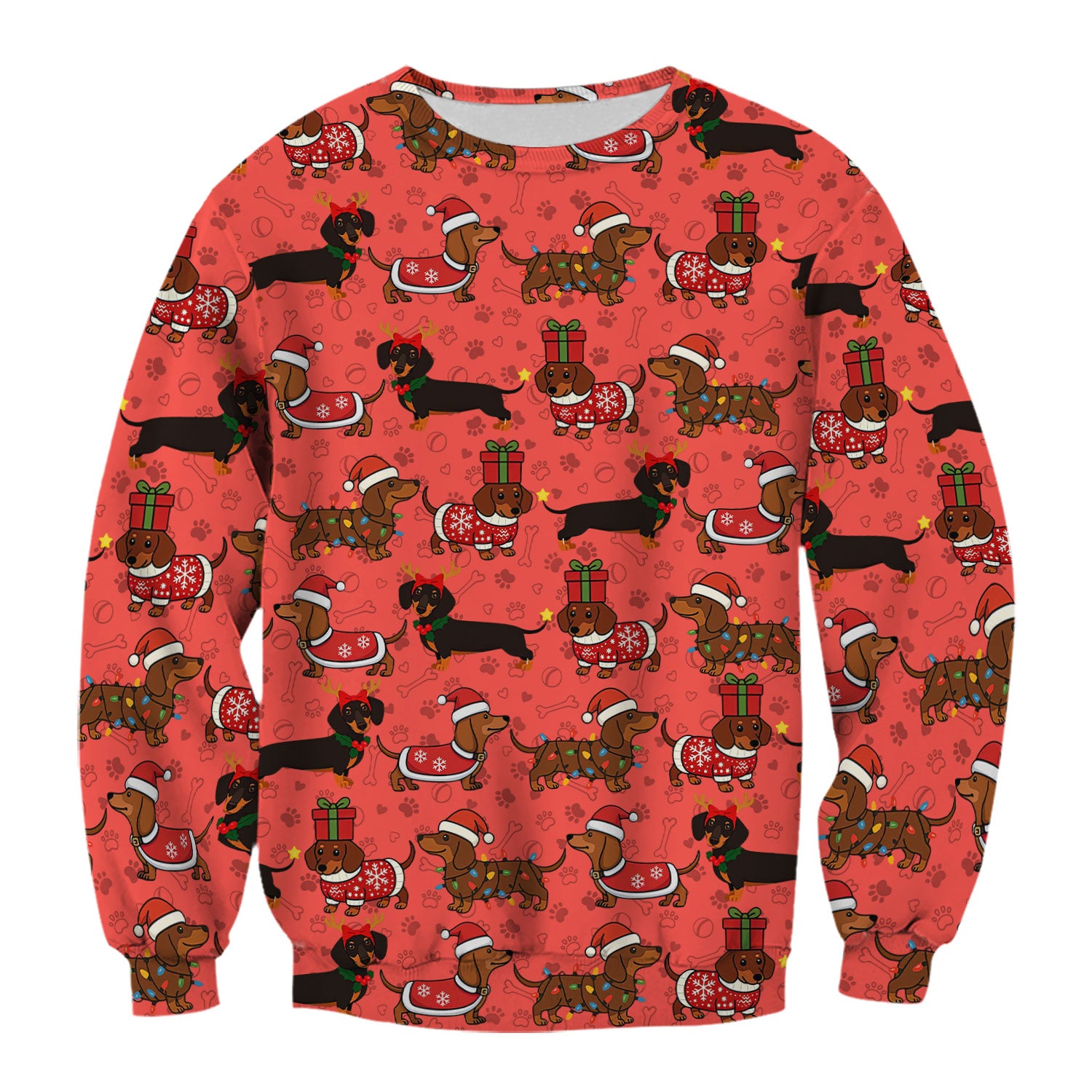 Cute Christmas Dachshund Shirt - Funny Wiener Dog in Santa Costume Multi Colors - Holiday Sausage Dog T-Shirt Gift for Pet Lovers