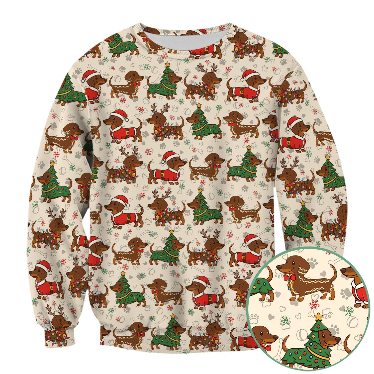 Christmas Dachshund Scrub Top - Funny Sausage Dog Wiener Holiday Nurse Shirt - Xmas Medical Uniform Gift for RN CNA LPN