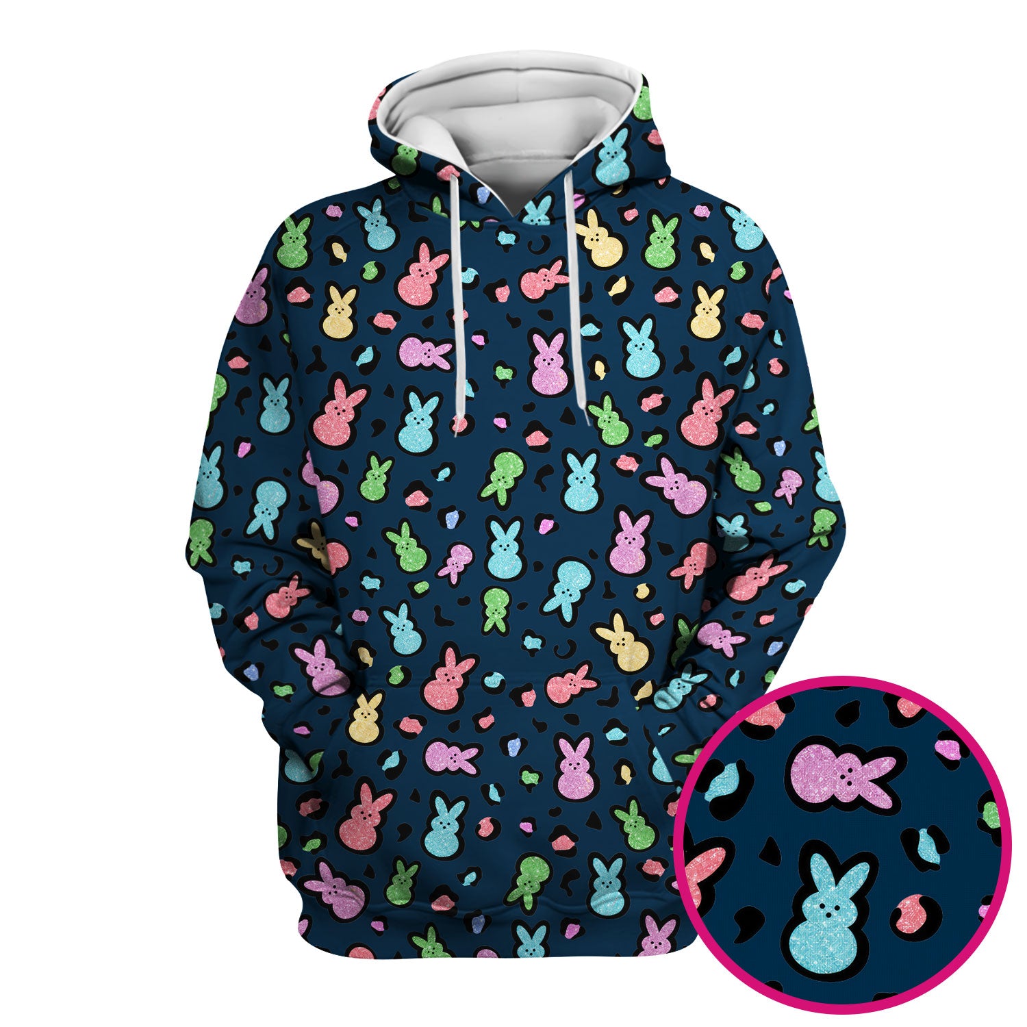 Cute Easter Bunny Pastel Pattern Scrub Top, Comfortable Scrubs for Nurses