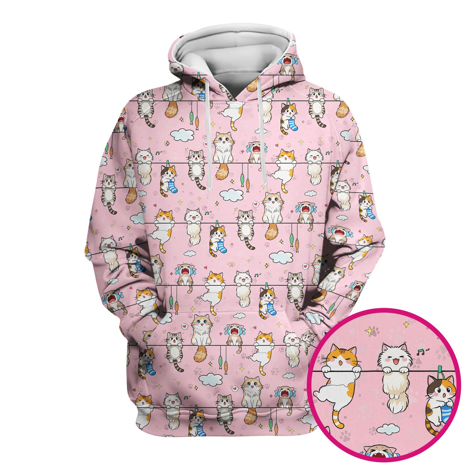 Funny Cats With Cute Expressions Pattern Scrubs Top, Comfortable Scrubs for Nurses