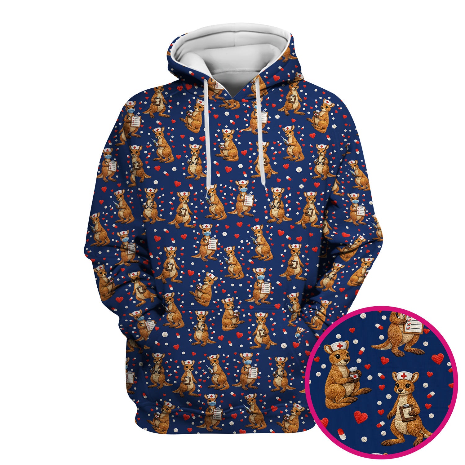 Kangaroo Nurse Scrub Top, Cute Medical Uniform For Women, Comfortable Scrubs For Nurses