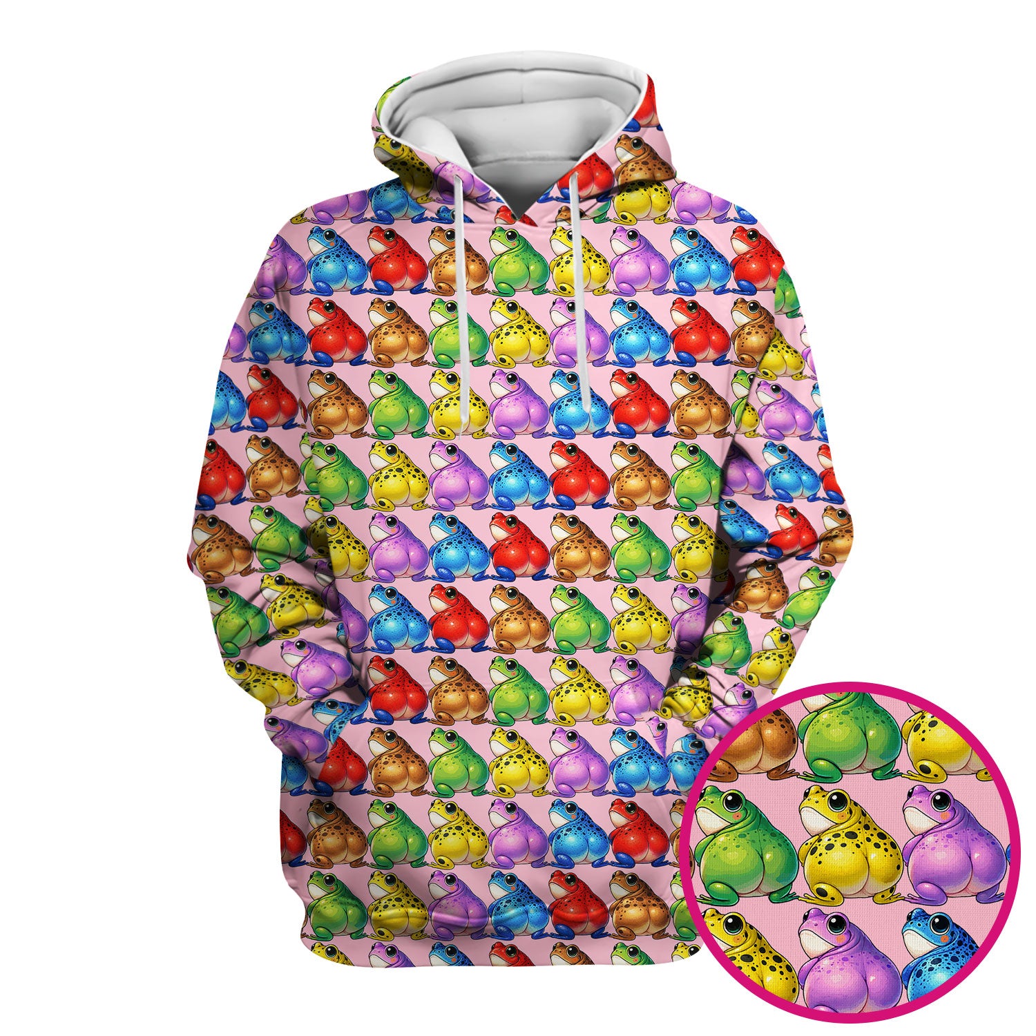 Funny Colorful Frogs Pattern Scrubs Top, Comfortable Scrubs for Nurses