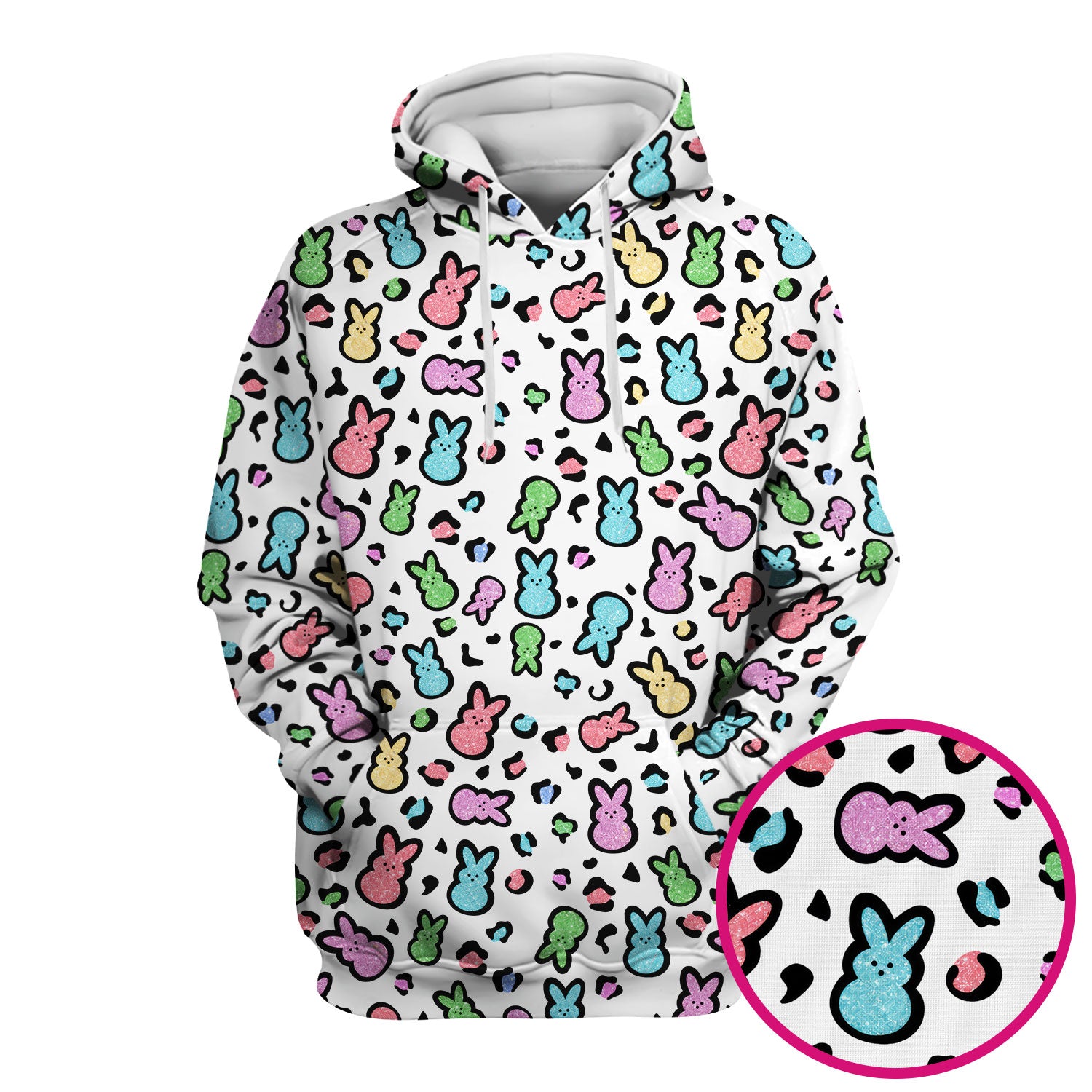 Cute Easter Bunny Pastel Pattern Scrub Top, Comfortable Scrubs for Nurses