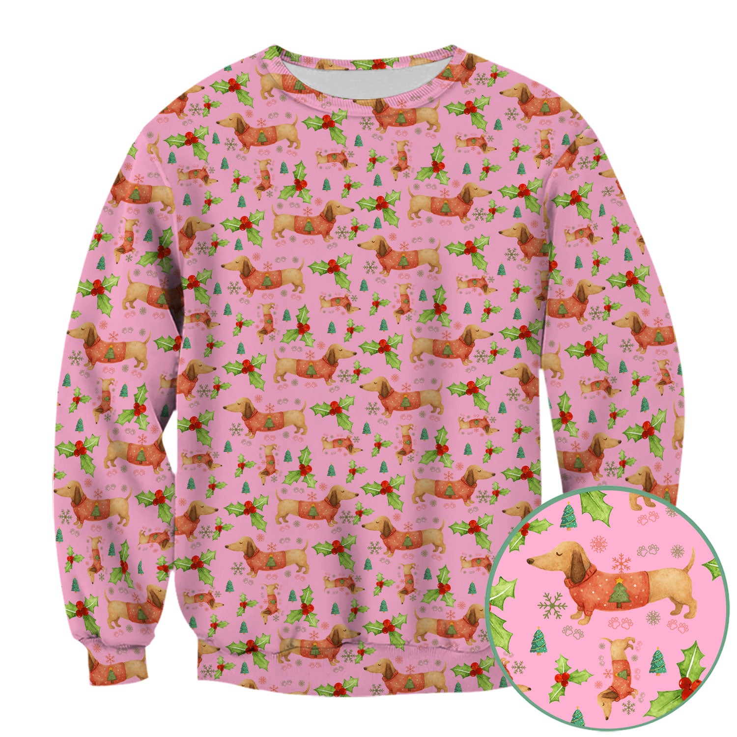 Cute Dachshund Christmas Scrub - Funny Sausage Dog Wiener Puppy Holiday Nurse Shirt - Xmas Medical Uniform Gift for RN CNA LPN