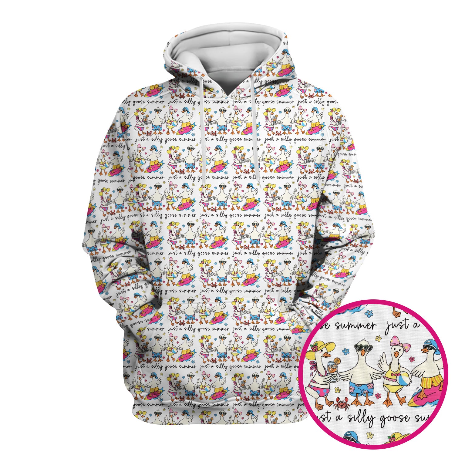 Funny Goose Summer Beach Pattern Scrub Top, Comfortable Scrubs for Nurses