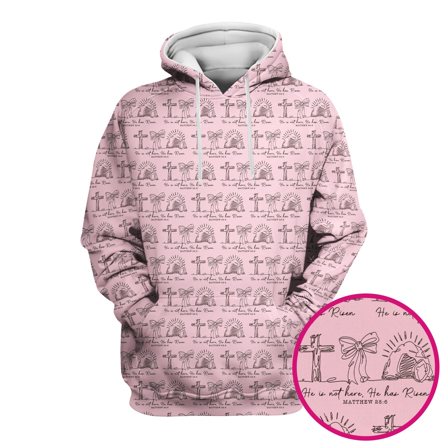 Christian Cross He Is Risen Pattern Scrubs Top, Comfortable Scrubs for Nurses