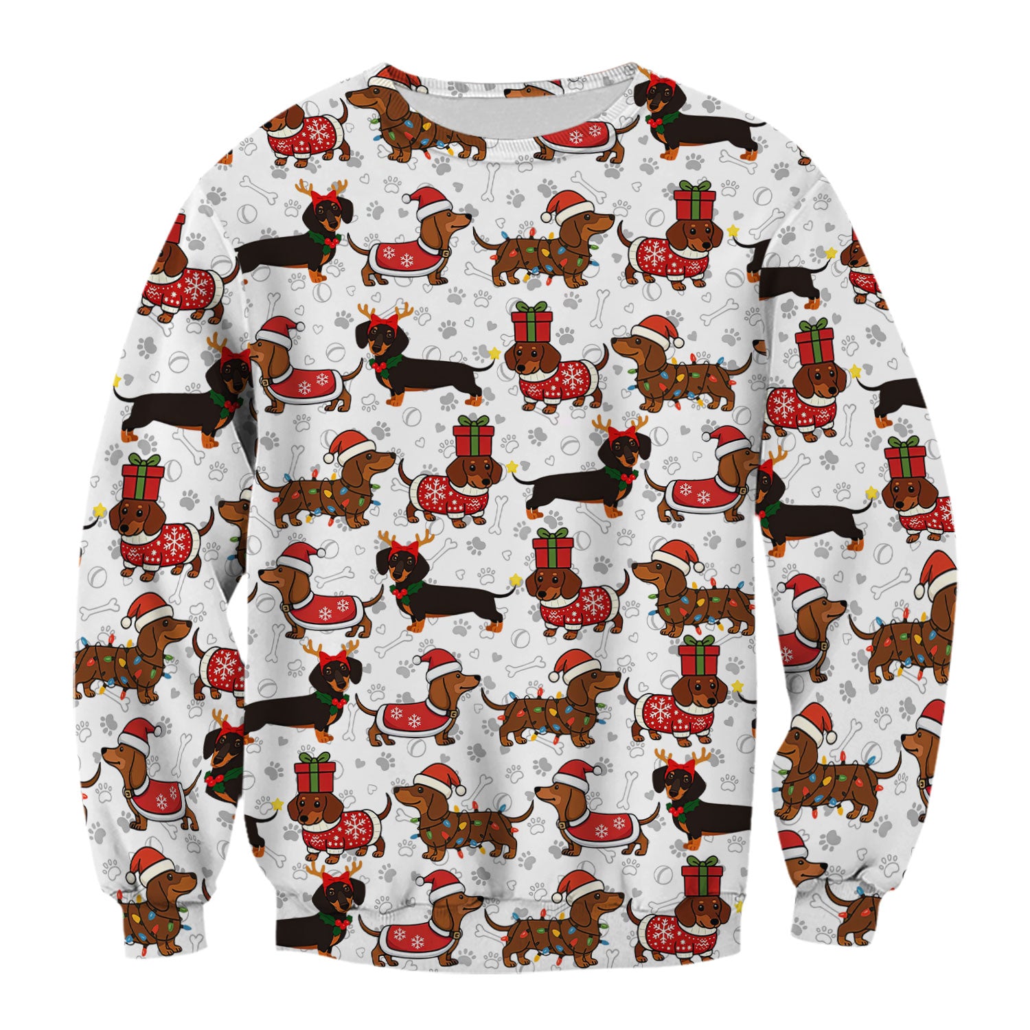 Cute Christmas Dachshund Shirt - Funny Wiener Dog in Santa Costume Multi Colors - Holiday Sausage Dog T-Shirt Gift for Pet Lovers