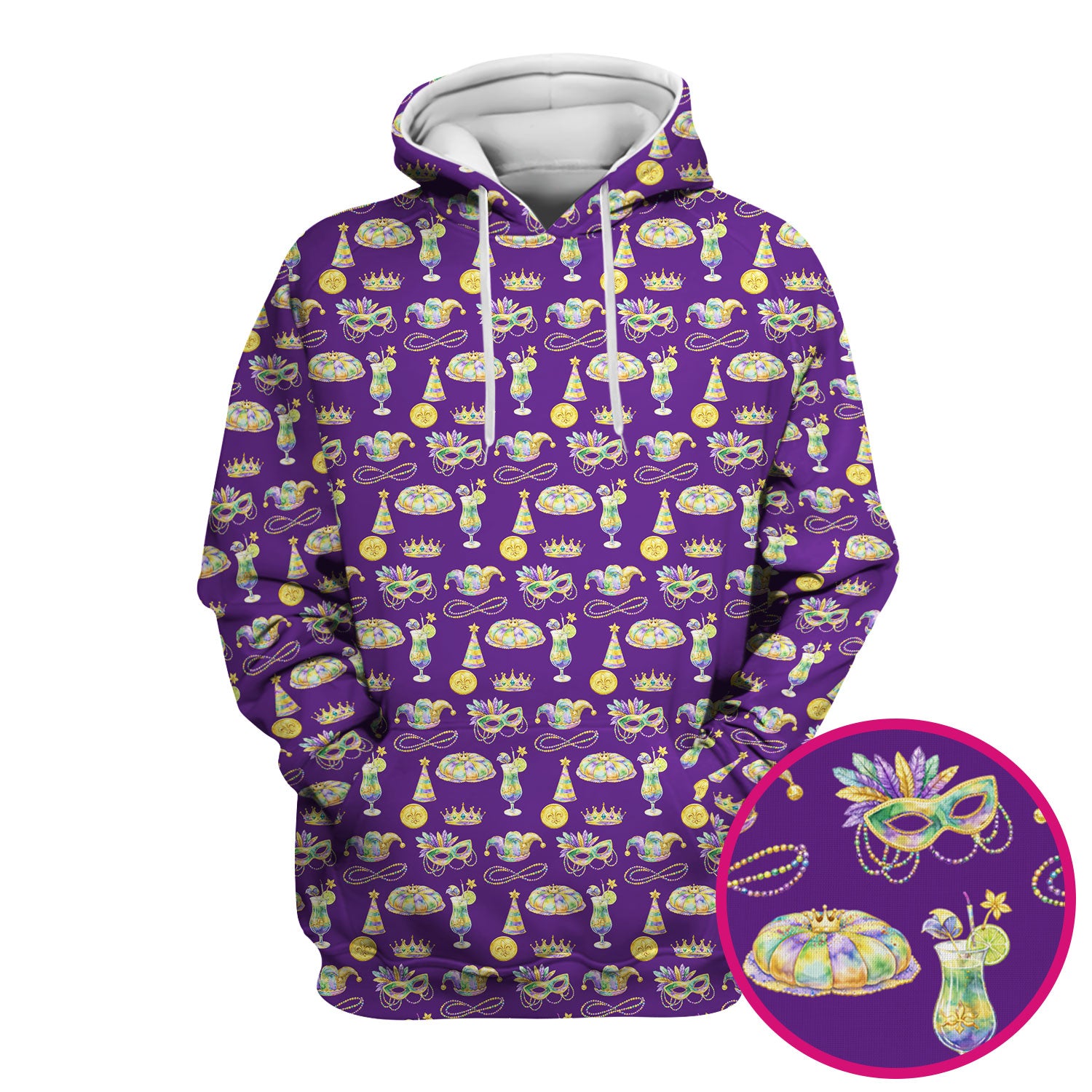 Mardi Gras Mask Scrub Top, Elegant Carnival Pattern Nurse Shirt For Women, Breathable Fabrics Nursing Uniform