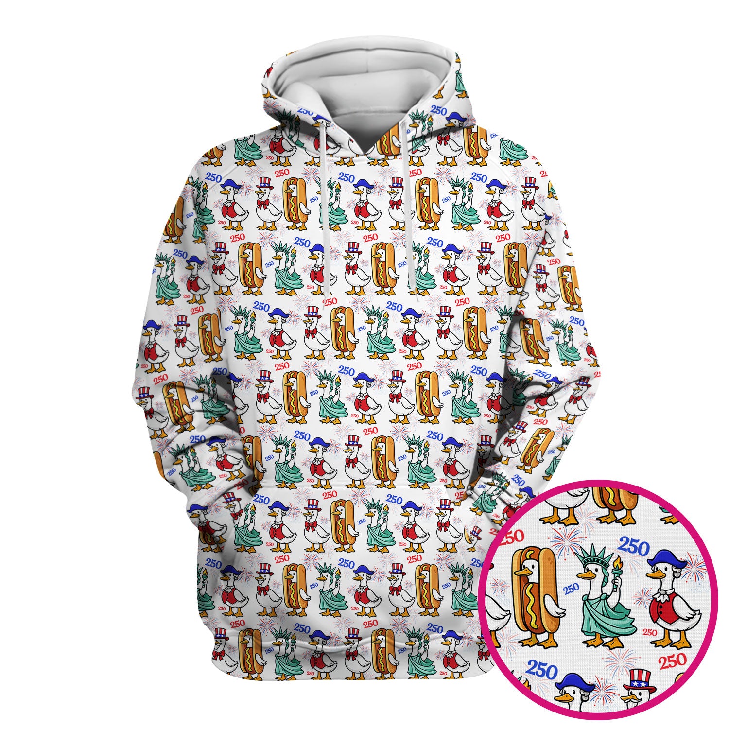 Patriotic Duck Independence Day Pattern Scrub Top, Breathable Healthcare Uniform Top