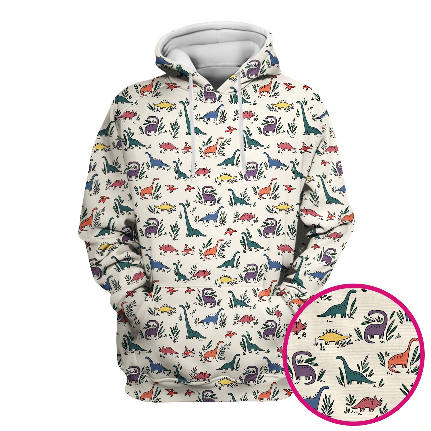 Cute Dinosaur Leafy Garden Pattern Scrub Top, Comfortable Scrubs for Nurses