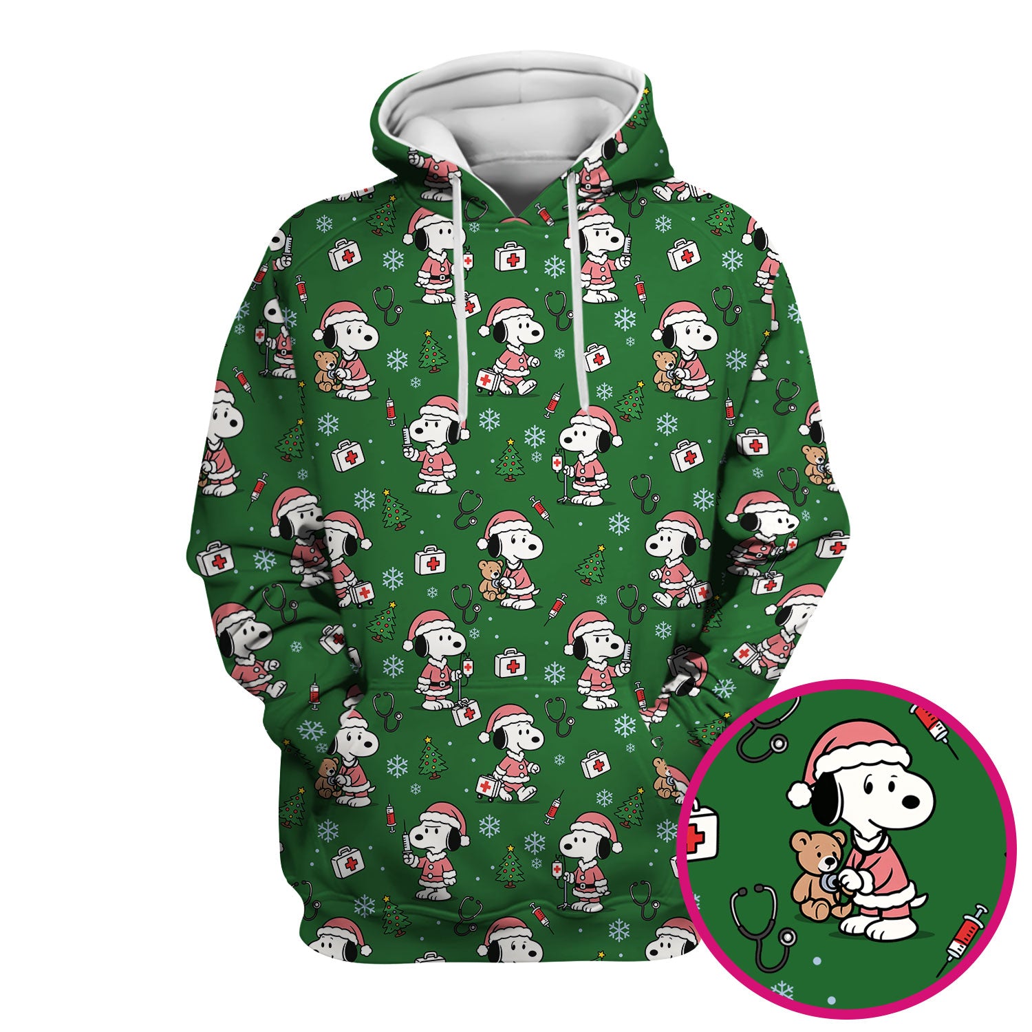Snoopy Holiday Scrubs Top Multi Colors - Funny Xmas Nurse Shirt Women - Cute Christmas Scrub Top Gift for Healthcare Workers