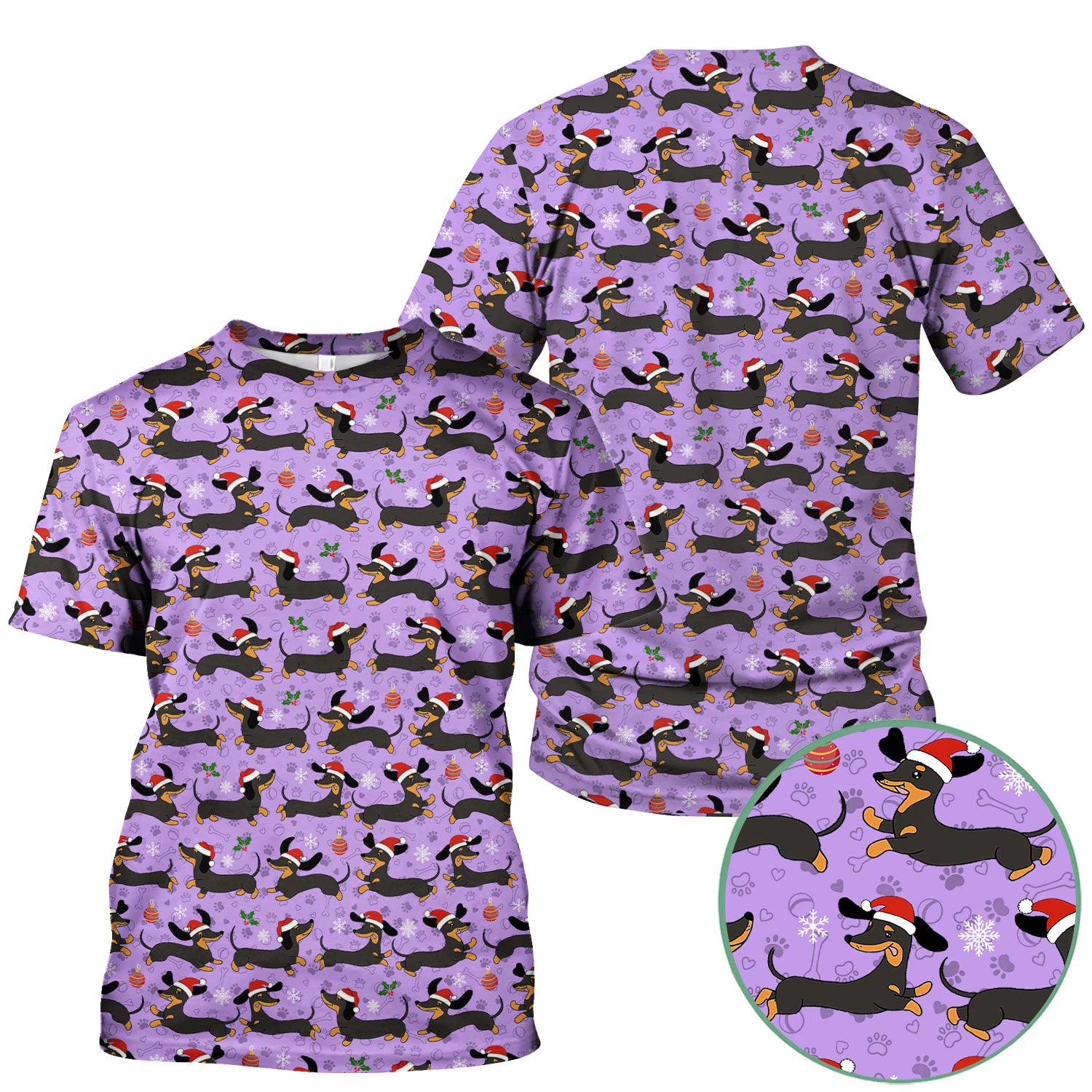 Holiday Dachshund Scrub Top - Cute Wiener Dog Santa Hat Nurse Shirt - Funny Christmas Medical Uniform RN LPN CNA Gift for Women