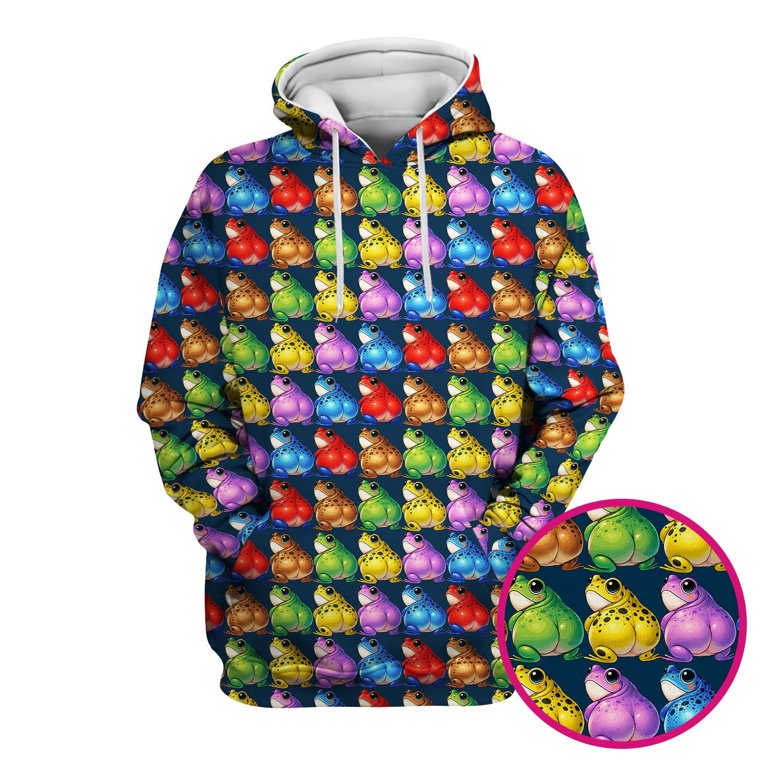 Funny Colorful Frogs Pattern Scrubs Top, Comfortable Scrubs for Nurses